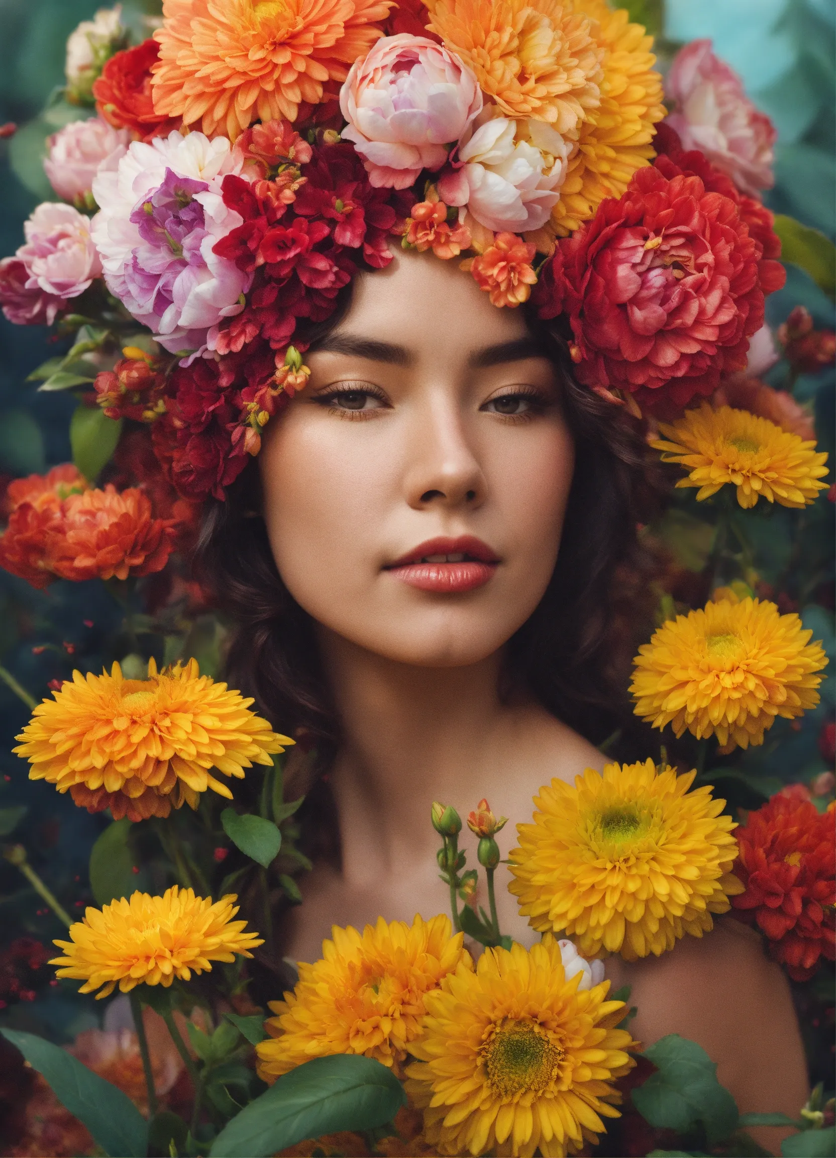 Infographic showing how different flower colors affect human emotions